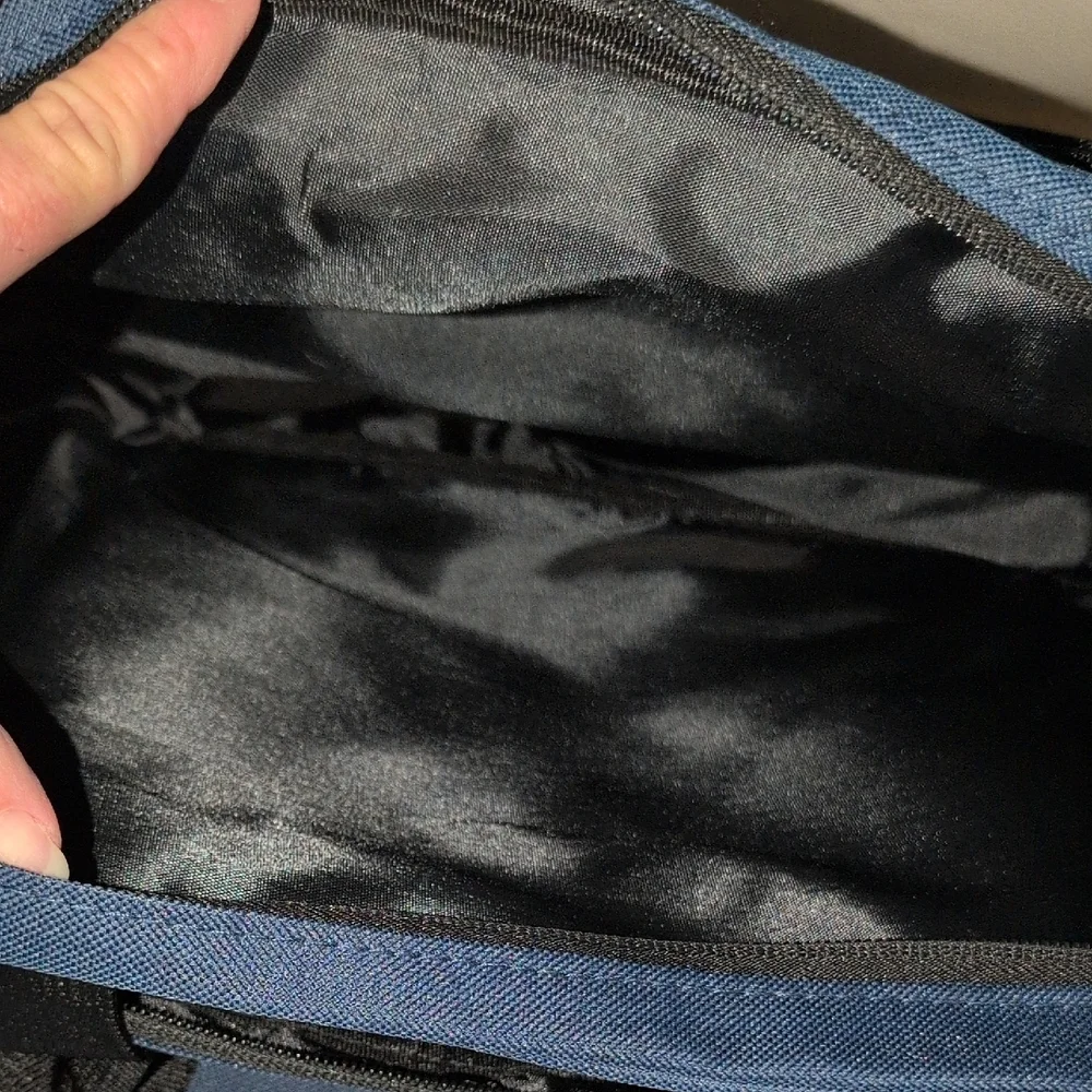 Navy Blue Men's Messenger Bag With NRA Embroided On It and A Thermal Cup!